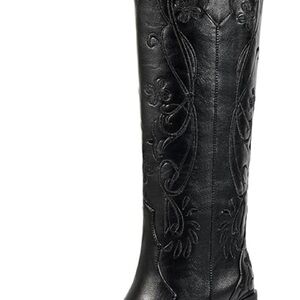 Concert 🎶 Ready Cowboy Black Embroidered Women's Boots